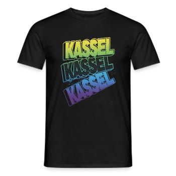 Kassel Germany City Font Skyline Home - Men's T-Shirt - black - Front - AI Model Male 178 light (178cm)