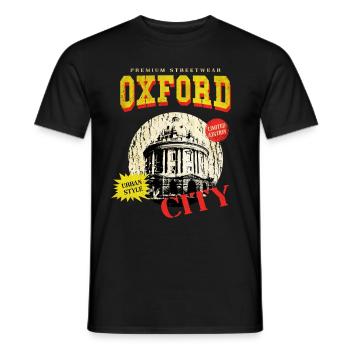 Oxford Angleterre Royaume-Uni City Skyline Vintage Rétro - T-shirt homme - noir - Devant - AI Model Male 178 light (178cm)