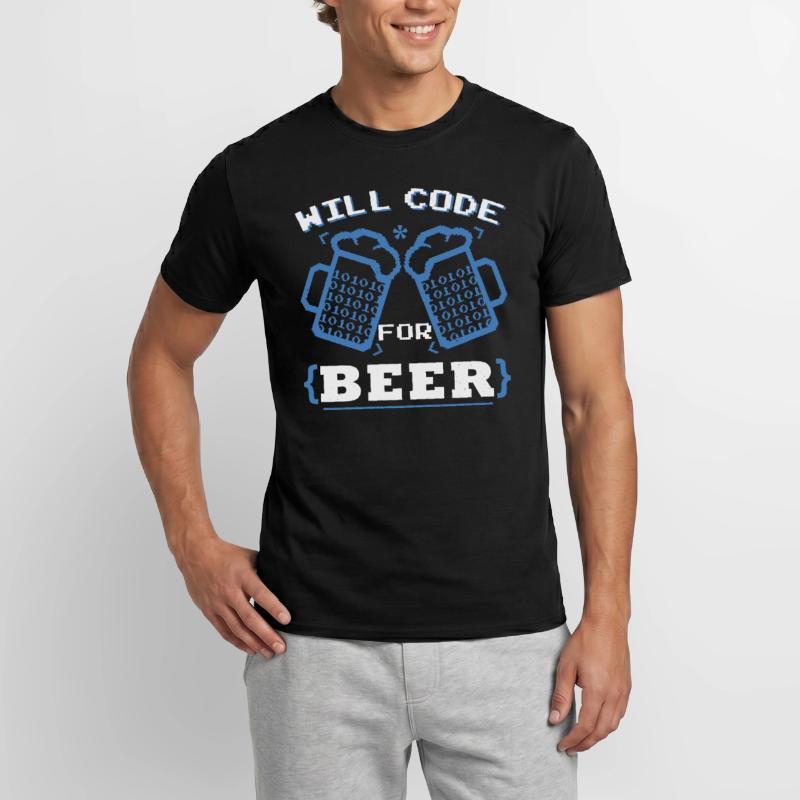 Will Code pour la bière | Codage du programmeur T-shirt homme