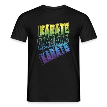 Karaté, Écriture, Arts martiaux, Arts martiaux, Combat, Sports - T-shirt homme - noir - Devant - AI Model Male 178 light (178cm)