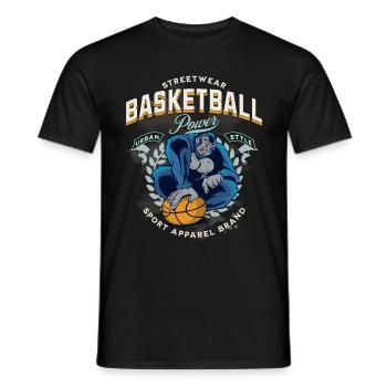 Basketball Gorilla Basketballspieler Vintage Retro - Männer T-Shirt - Schwarz - Vorne - AI Model Male 178 light (178cm)
