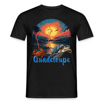 Guadeloupe 971 Tropisches Paradies - Männer T-Shirt - Schwarz - Vorne - AI Model Male 178 light (178cm)