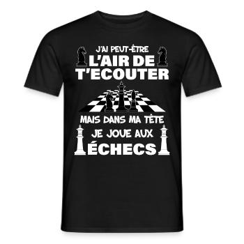 Jeu Echec Humour - T-shirt homme - noir - Devant - AI Model Male 178 light (178cm)