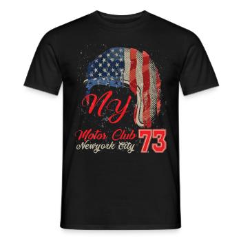 Motor club 73 Anniversaire 1980 casque motard - T-shirt homme - noir - Devant - AI Model Male 178 light (178cm)