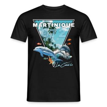 Martinique Karibik 972 Meeresbodendelfin - Männer T-Shirt - Schwarz - Vorne - AI Model Male 178 light (178cm)