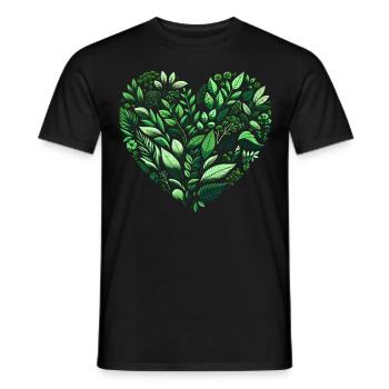 Plants Heart - Men's T-Shirt - black - Front - AI Model Male 178 light (178cm)