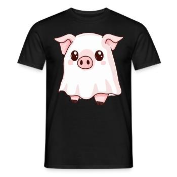Schwein Halloween Lustig Geist - Männer T-Shirt - Schwarz - Vorne - AI Model Male 178 light (178cm)