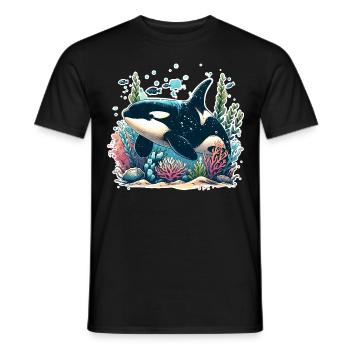 Orque Épaulard - T-shirt homme - noir - Devant - AI Model Male 178 light (178cm)