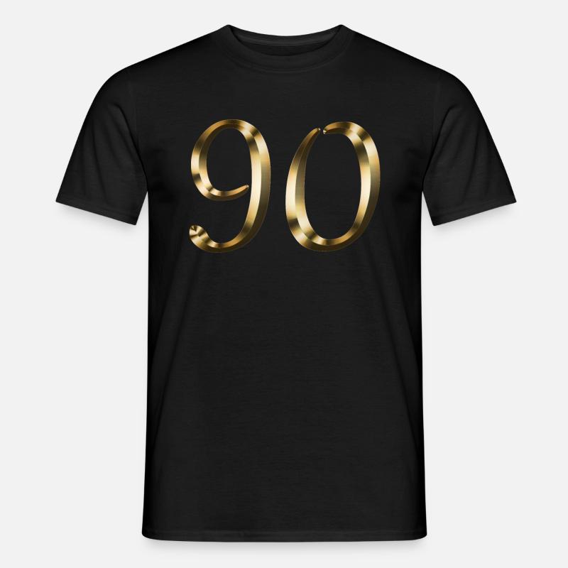 90 års guld 90 års fødselsdag jubilæum - Mænd T-shirt - sort