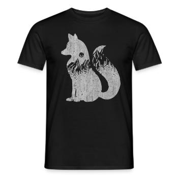 Fox, foxes - Men's T-Shirt - black - Front - AI Model Male 178 light (178cm)