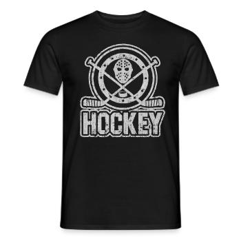 Hockey, eis hockey - Männer T-Shirt - Schwarz - Vorne - AI Model Male 178 light (178cm)