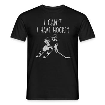 Hockey, eis hockey - Männer T-Shirt - Schwarz - Vorne - AI Model Male 178 light (178cm)
