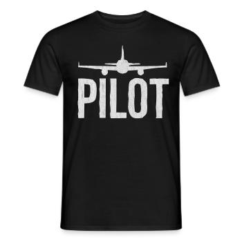 Pilot, pilotin - Männer T-Shirt - Schwarz - Vorne - AI Model Male 178 light (178cm)