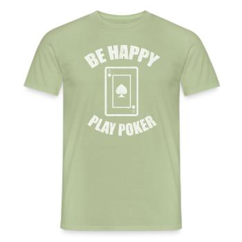 Poker, jouer au poker, poker - T-shirt homme - vert sauge - Devant - AI Model Male 178 light (178cm)