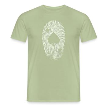 Poker, jouer au poker, poker - T-shirt homme - vert sauge - Devant - AI Model Male 178 light (178cm)