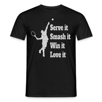 Tennis, tennis, joueur de tennis - T-shirt homme - noir - Devant - AI Model Male 178 light (178cm)