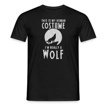 Loup, loup - T-shirt homme - noir - Devant - AI Model Male 178 light (178cm)