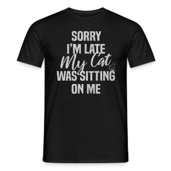 Cat, cats love, cat lover, cat friend - Men's T-Shirt - black - Front - AI Model Male 178 light (178cm)