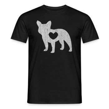 English bulldog, french bulldog, dogs - Men's T-Shirt - black - Front - AI Model Male 178 light (178cm)