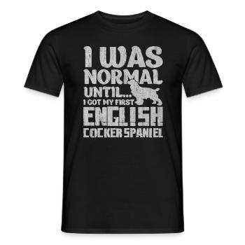 Englische Amerikanische Cocker Spaniel, Hunde lieb - Männer T-Shirt - Schwarz - Vorne - AI Model Male 178 light (178cm)