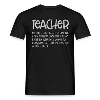 Lehrer, Lehrerin, Lehrer sein, Lehrer Beruf, Unter - Männer T-Shirt - Schwarz - Vorne - AI Model Male 178 light (178cm)