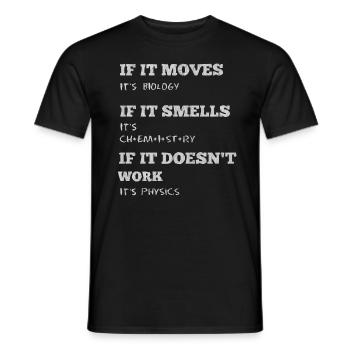 Physics, Physics teacher, Physics studies, Physics stud - Men's T-Shirt - black - Front - AI Model Male 178 light (178cm)