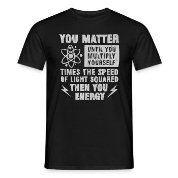 Physique, professeur de physique, études de physique, haras de physique - T-shirt homme - noir - Devant - AI Model Male 178 light (178cm)