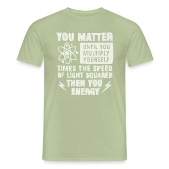 Physik, Physik lehrer, Physik studium, Physik stud - Männer T-Shirt - Sage - Vorne - AI Model Male 178 light (178cm)