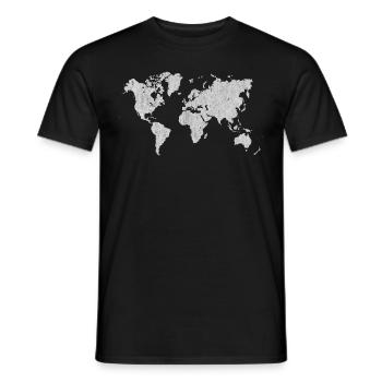 Géographie, éducation à la géographie, études de géographie, E - T-shirt homme - noir - Devant - AI Model Male 178 light (178cm)