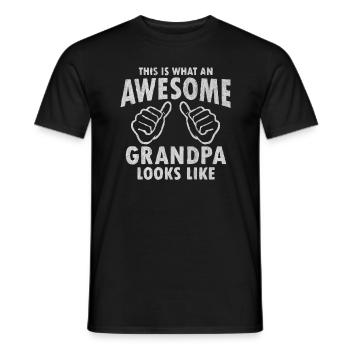 Grandfather, grandparent, grandpa, grandson, opi, gift, r - Men's T-Shirt - black - Front - AI Model Male 178 light (178cm)
