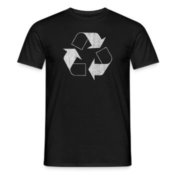 Recycling sign, recycling symbol, waste recycling - Men's T-Shirt - black - Front - AI Model Male 178 light (178cm)