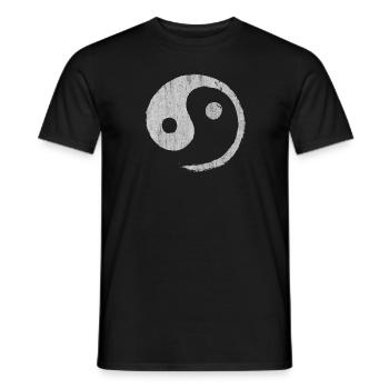 yin yang, yin and yang, black and white, yin yang - Men's T-Shirt - black - Front - AI Model Male 178 light (178cm)