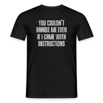 Funny saying, funny, sayings, funny, you cant - Men's T-Shirt - black - Front - AI Model Male 178 light (178cm)