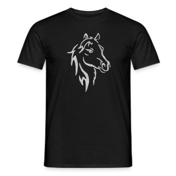Cheval, chevaux, équitation, cavalier, étalon, course, S - T-shirt homme - noir - Devant - AI Model Male 178 light (178cm)