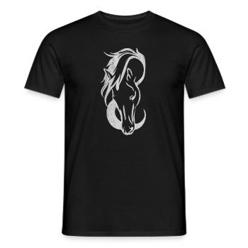 Cheval, chevaux, équitation, cavalier, étalon, course, S - T-shirt homme - noir - Devant - AI Model Male 178 light (178cm)
