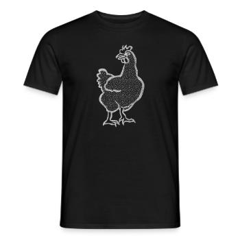 Chicken, chicken, chicken, chicken, rooster, far - Men's T-Shirt - black - Front - AI Model Male 178 light (178cm)