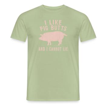 Porc, cochon, cochon, porcin, ferme - T-shirt homme - vert sauge - Devant - AI Model Male 178 light (178cm)