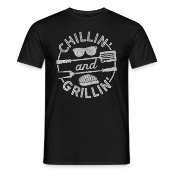Grillen, Grill, Grill wetter, Fleisch grillen, Pap - Männer T-Shirt - Schwarz - Vorne - AI Model Male 178 light (178cm)