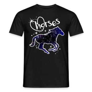 Pferde Galaxy Ich liebe Pferd Motiv mit Sternen - Männer T-Shirt - Schwarz - Vorne - AI Model Male 178 light (178cm)