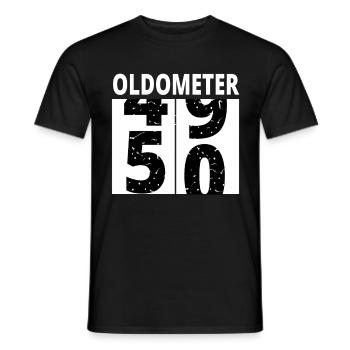 Oldometer birthday 50 funny gift - Men's T-Shirt - black - Front - AI Model Male 178 light (178cm)