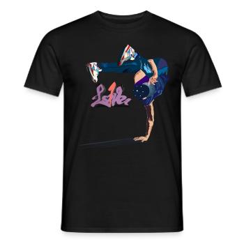 B-BOY4EVER 1LOVE - Männer T-Shirt - Schwarz - Vorne - AI Model Male 178 light (178cm)