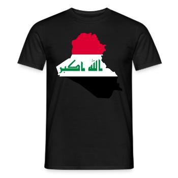 Irak Drapeau carte carte idée cadeau - T-shirt homme - noir - Devant - AI Model Male 178 light (178cm)
