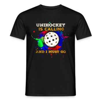 Unihockey - Männer T-Shirt - Schwarz - Vorne - AI Model Male 178 light (178cm)