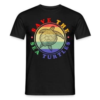 Mémoriser les étiquets marins Amour Océan M - T-shirt homme - noir - Devant - AI Model Male 178 light (178cm)