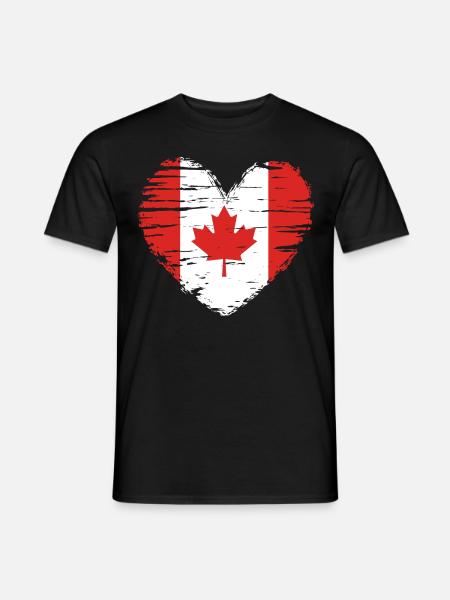 Canada coeur drapeau blason - T-shirt homme - noir