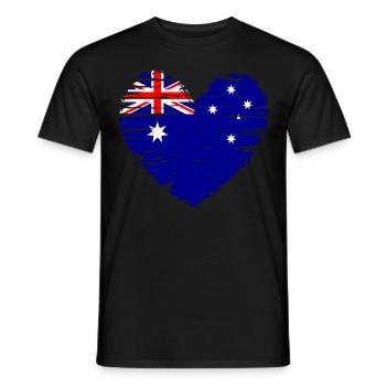 Australien Herz Flagge Fahne Wappen - Männer T-Shirt - Schwarz - Vorne - AI Model Male 178 light (178cm)