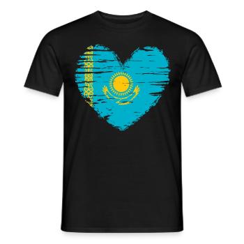 Kazakhstan drapeau drapeau du Kazakhstan - T-shirt homme - noir - Devant - AI Model Male 178 light (178cm)