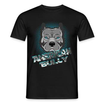 American Bully blue line Design - Men's T-Shirt - black - Front - AI Model Male 178 light (178cm)