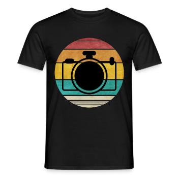 Caméra Rétro Style Photographe PhotosHootings Cadeau - T-shirt homme - noir - Devant - AI Model Male 178 light (178cm)