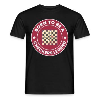 Checkers Draughts Strategy Board Games Funny - Men's T-Shirt - black - Front - AI Model Male 178 light (178cm)